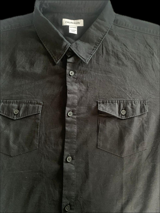 Calvin Klein Chemise Manche Longue Couleur Noir Taille 2XL