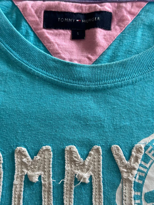 Tommy Hilfiger T Shirt Bleu Ciel Taille L