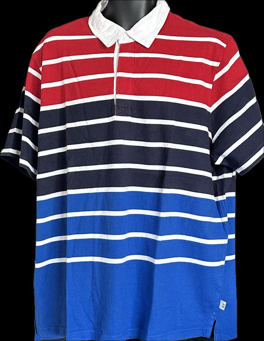 American Eagle Polo T Shirt Taille XXL Bleu Blanc Rouge